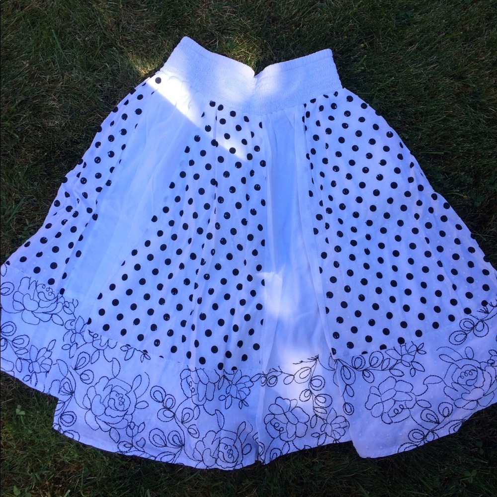 White polka dot skirt